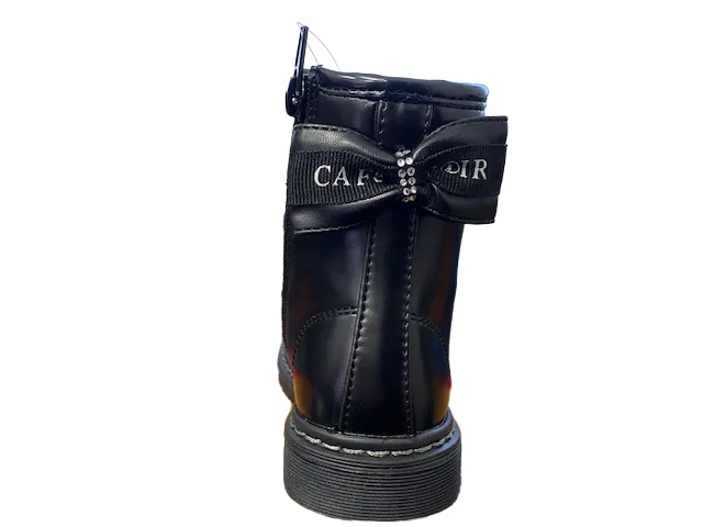CafèNoir Girl's amphibian with internal zip and writing on the lace C-1883 1531 black