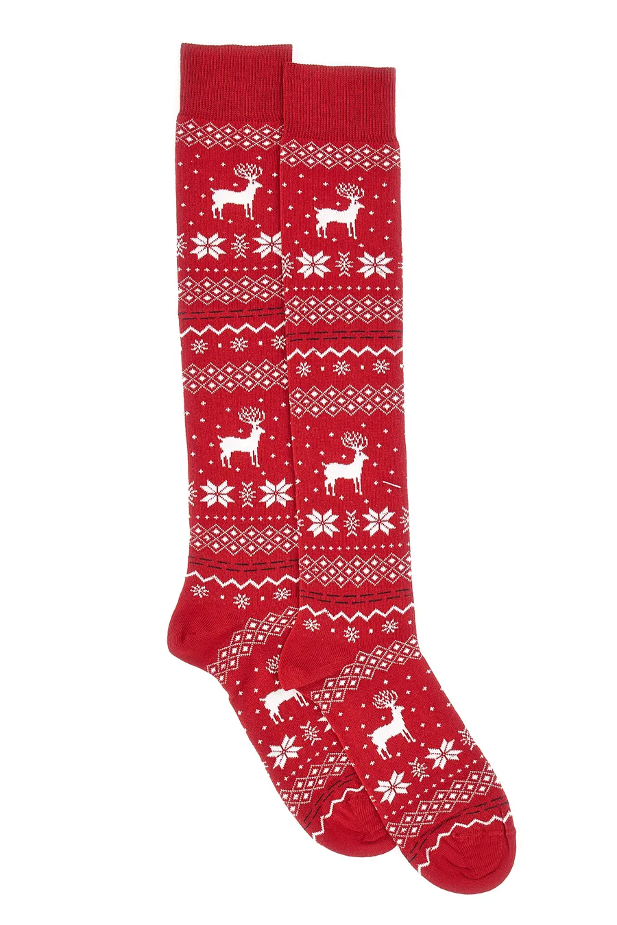 Calzini Alti al Ginocchio Rossi Natalizi Crazy Socks 003