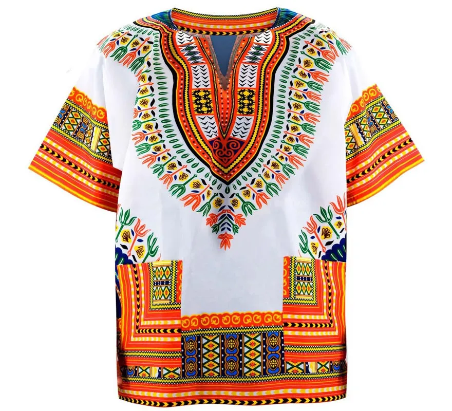 Camicia africana arancione o Dashiki per uomo
