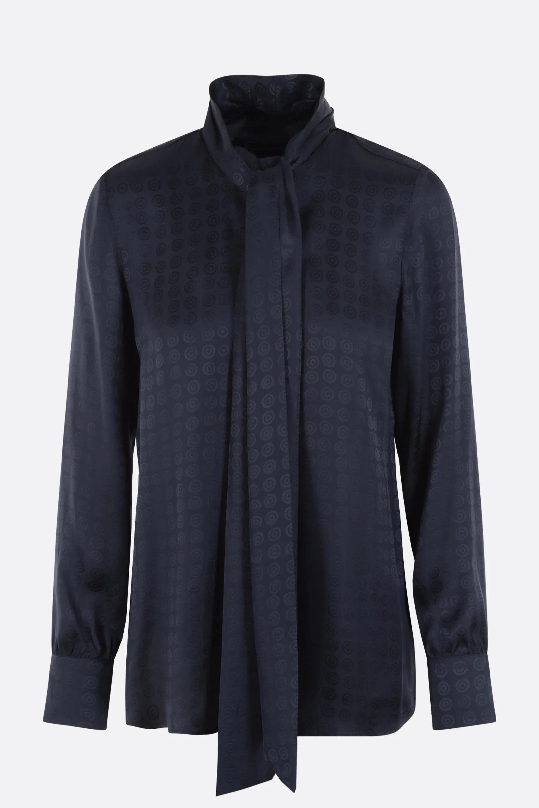  camicia in viscosa con lavallière  