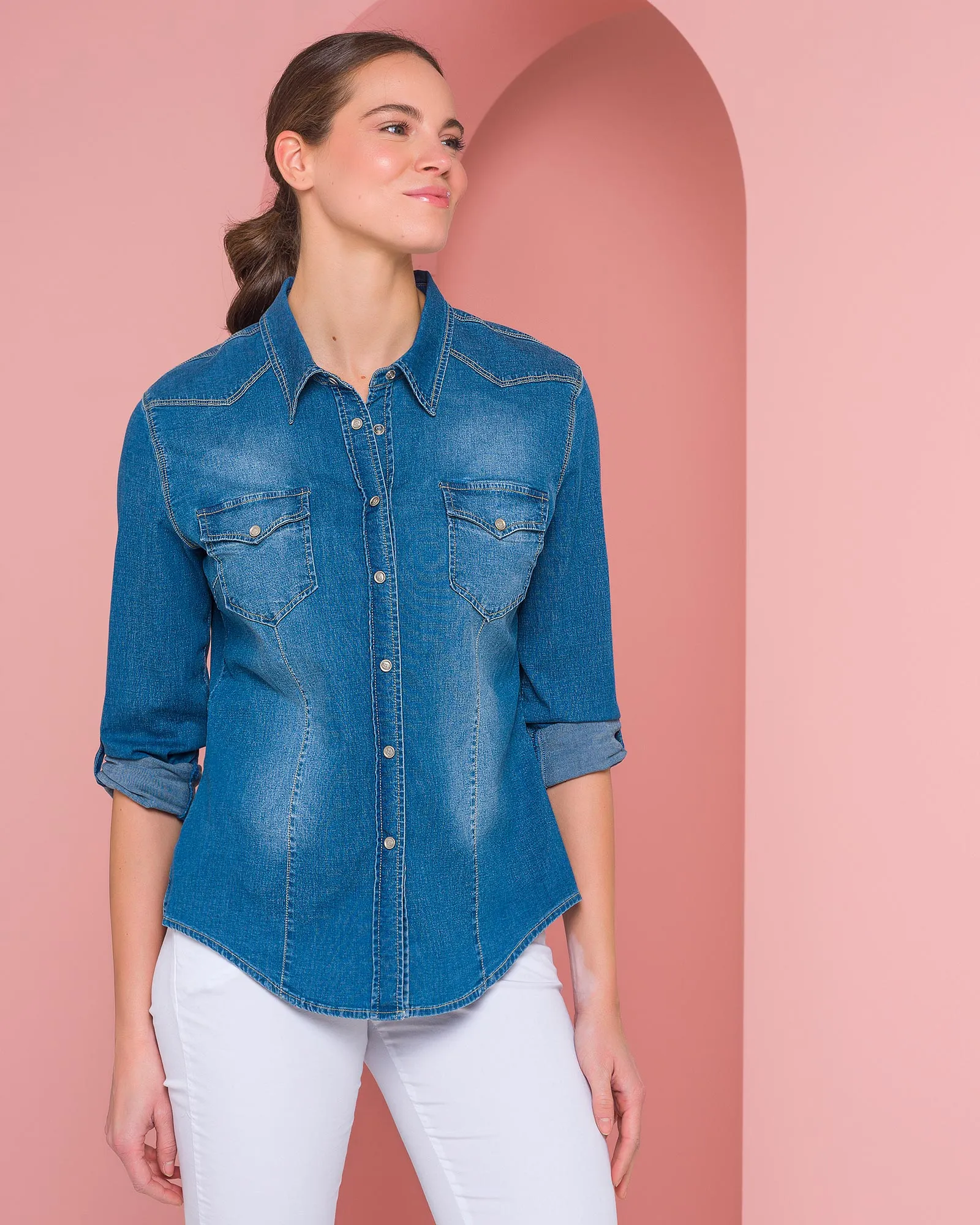 Camicia Jeans con Tasche