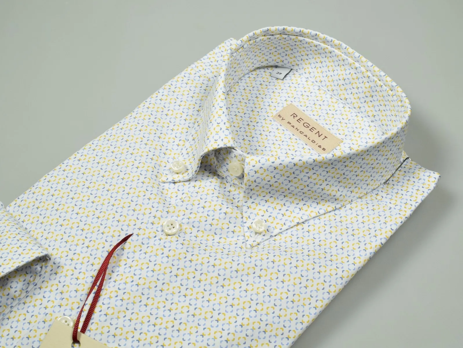 Camicia pancaldi regular fit button down in cotone stampato
