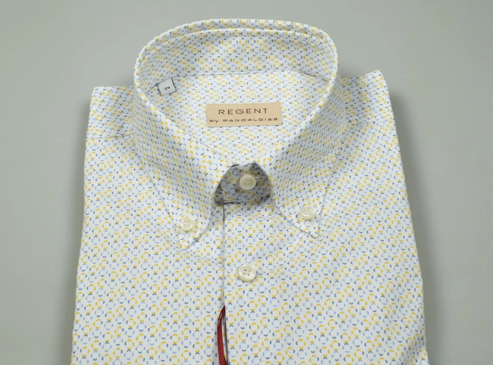 Camicia pancaldi regular fit button down in cotone stampato