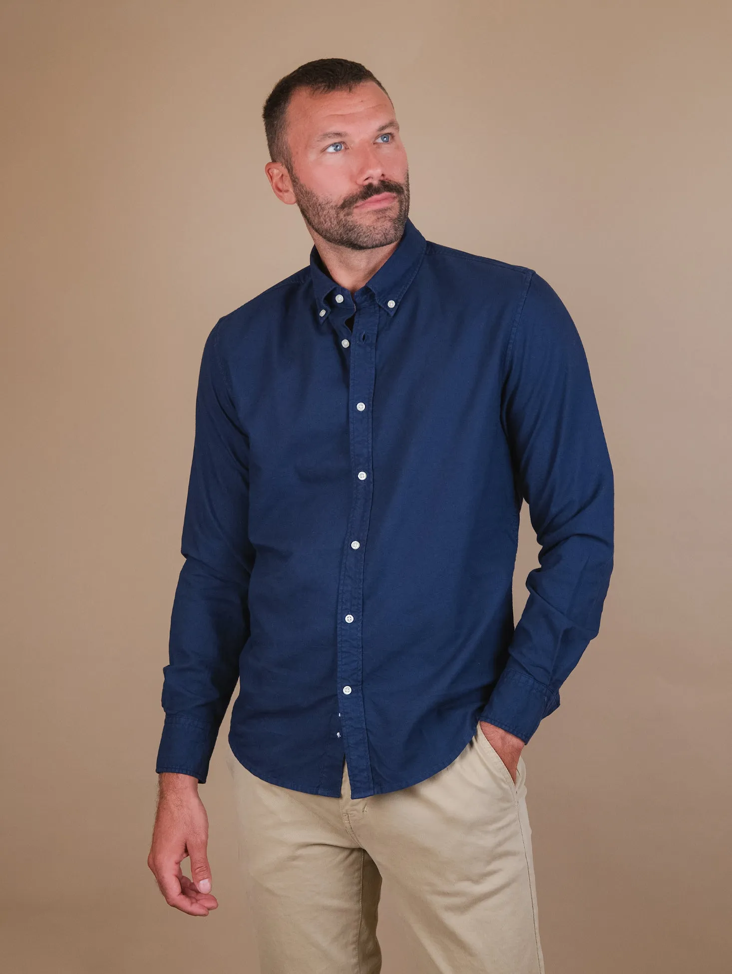CAMICIA ROB IN COTONE OXFORD BLU NAVY