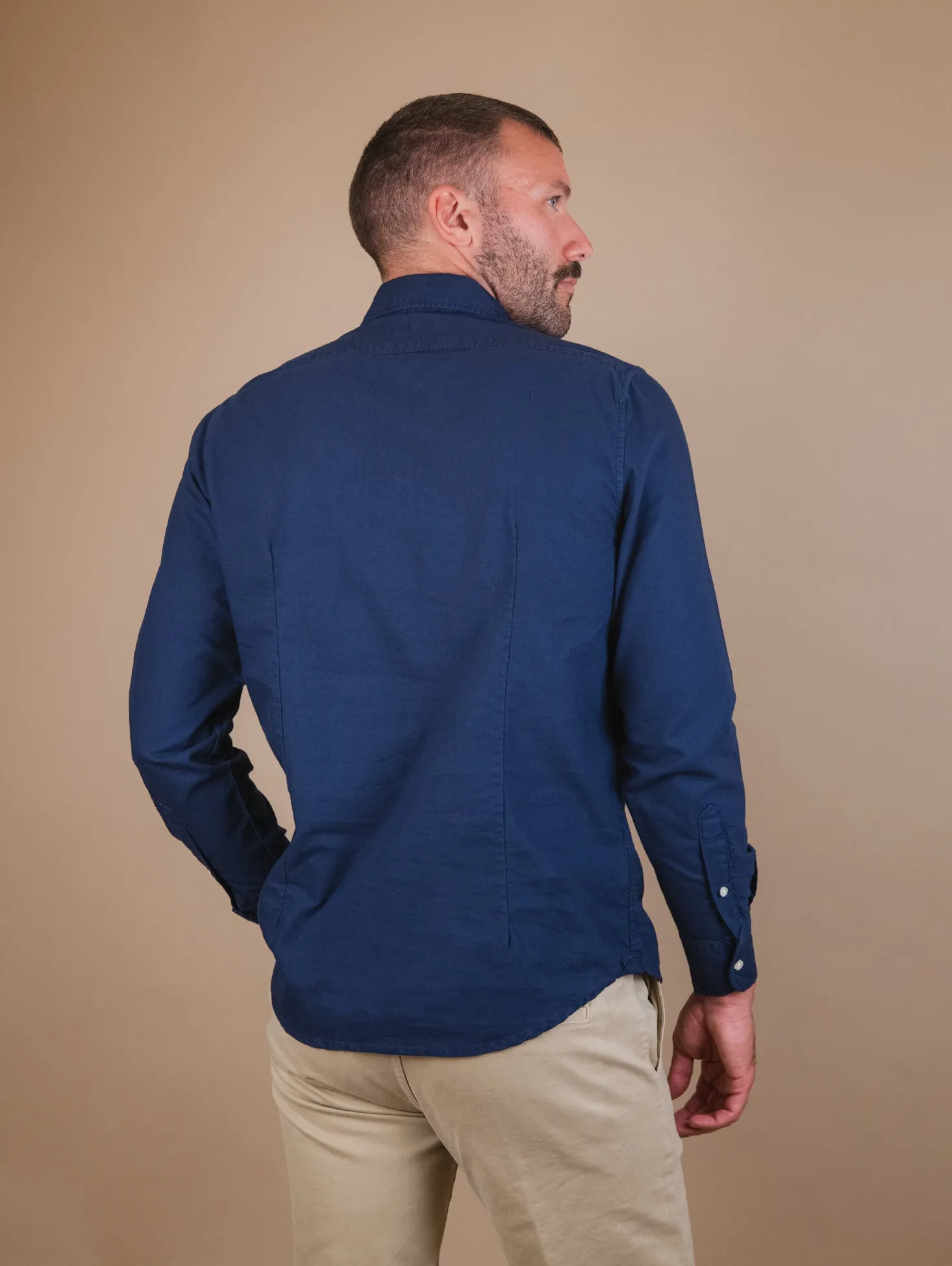 CAMICIA ROB IN COTONE OXFORD BLU NAVY