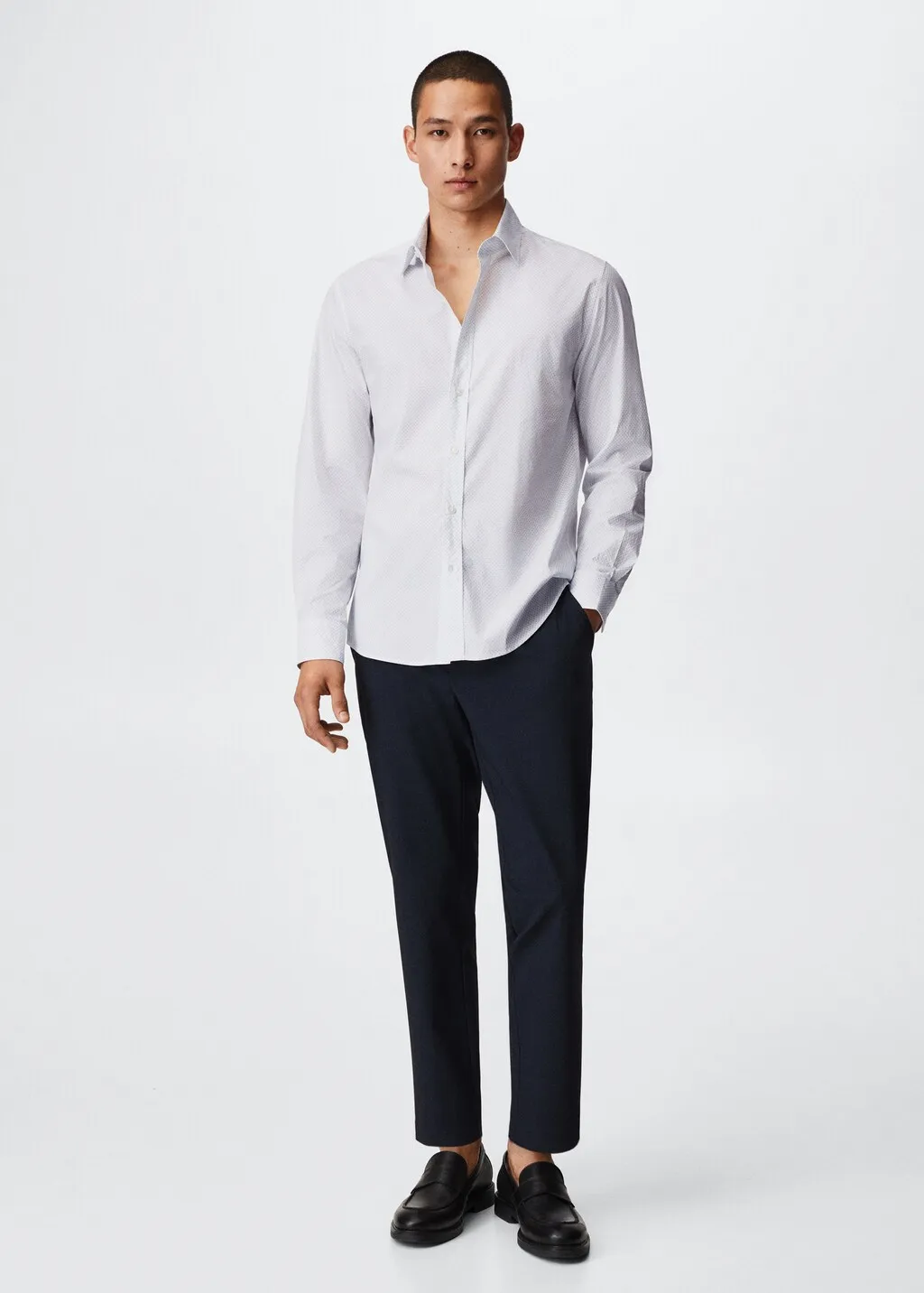 Camicia slim-fit micro-stampa