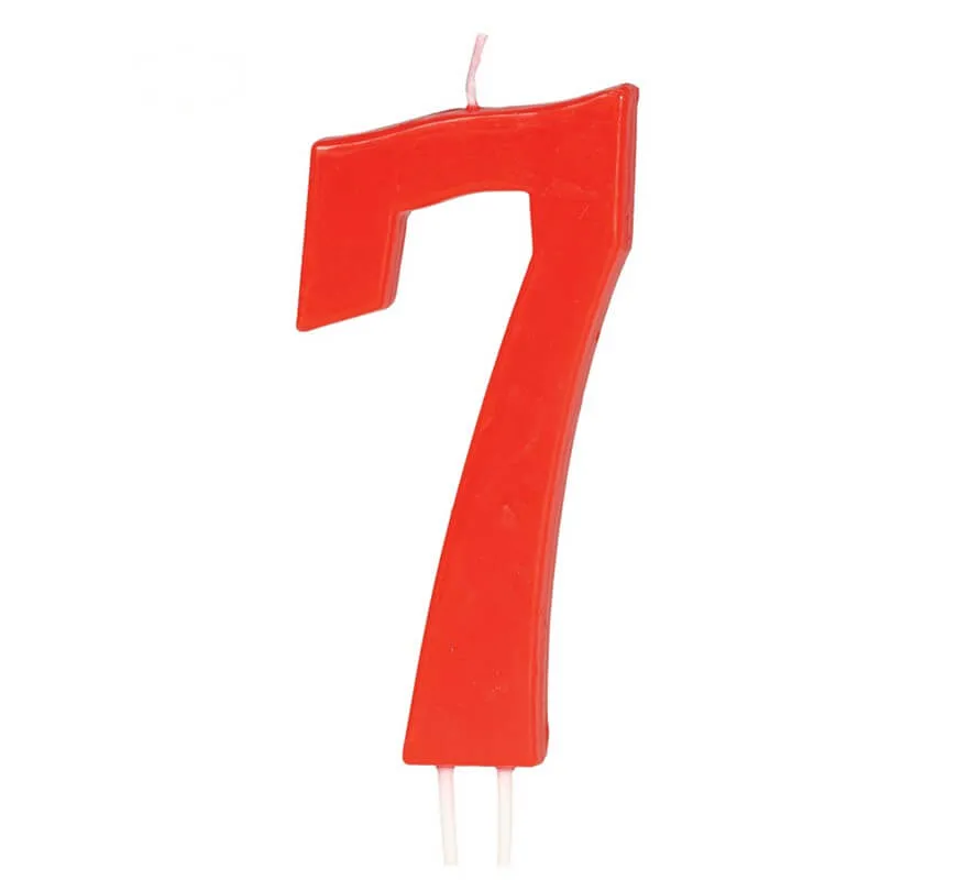 Candela rossa nº 7 di 12 cm
