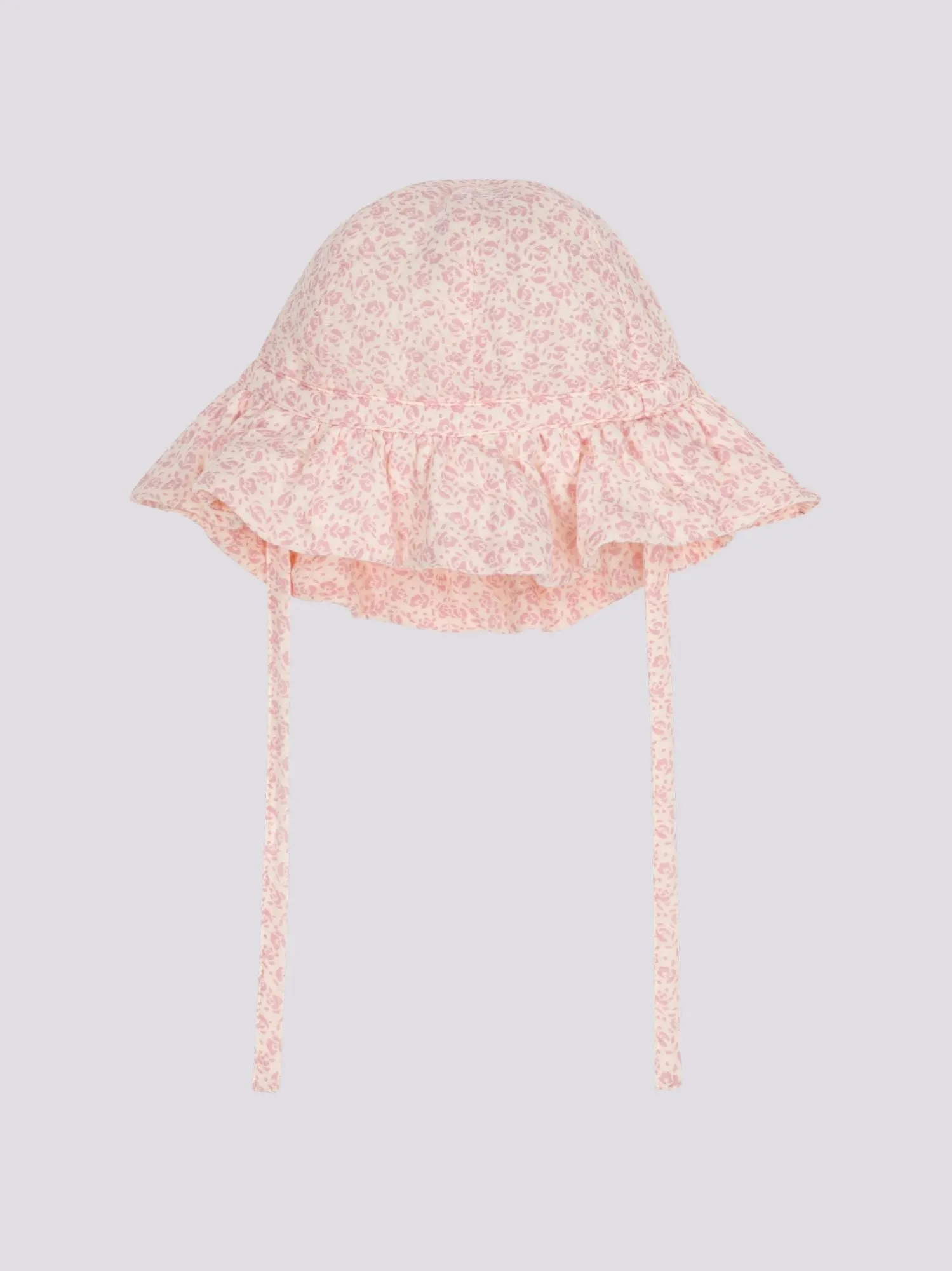 CAPPELLINO A FIORI ROSA IN GARZA DI COTONE BEB