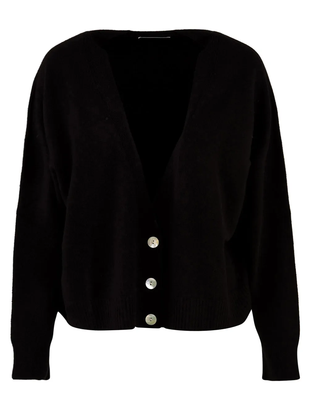 Cardigan Donna nero a tre bottoni
