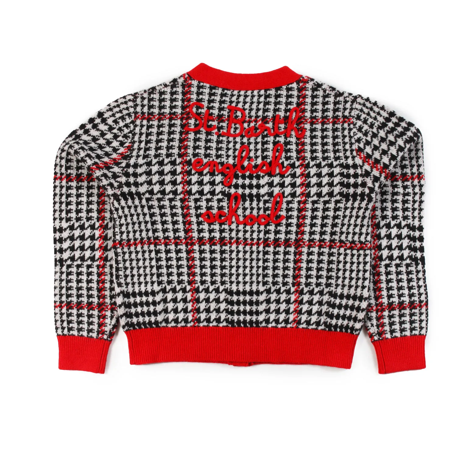 Cardigan Mc2 Didy Panna E Nero Con Dettagli Rossi