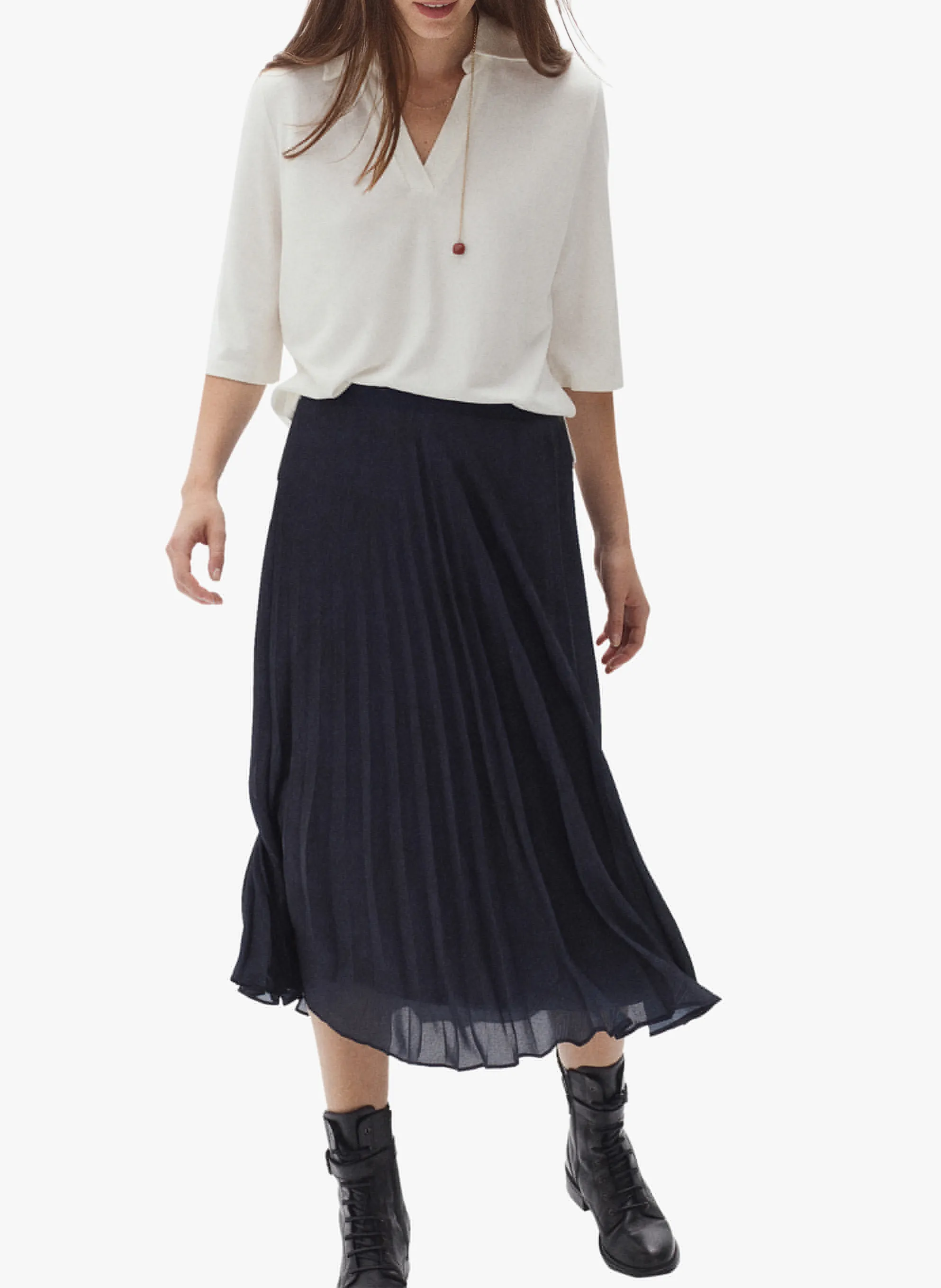  CAROLL   ELISA - Top ampio collo classico | Bianco