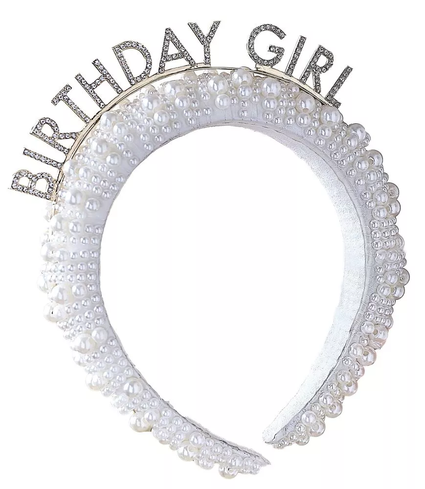 Cerchietto tempestato di perle Compleanno Ragazza