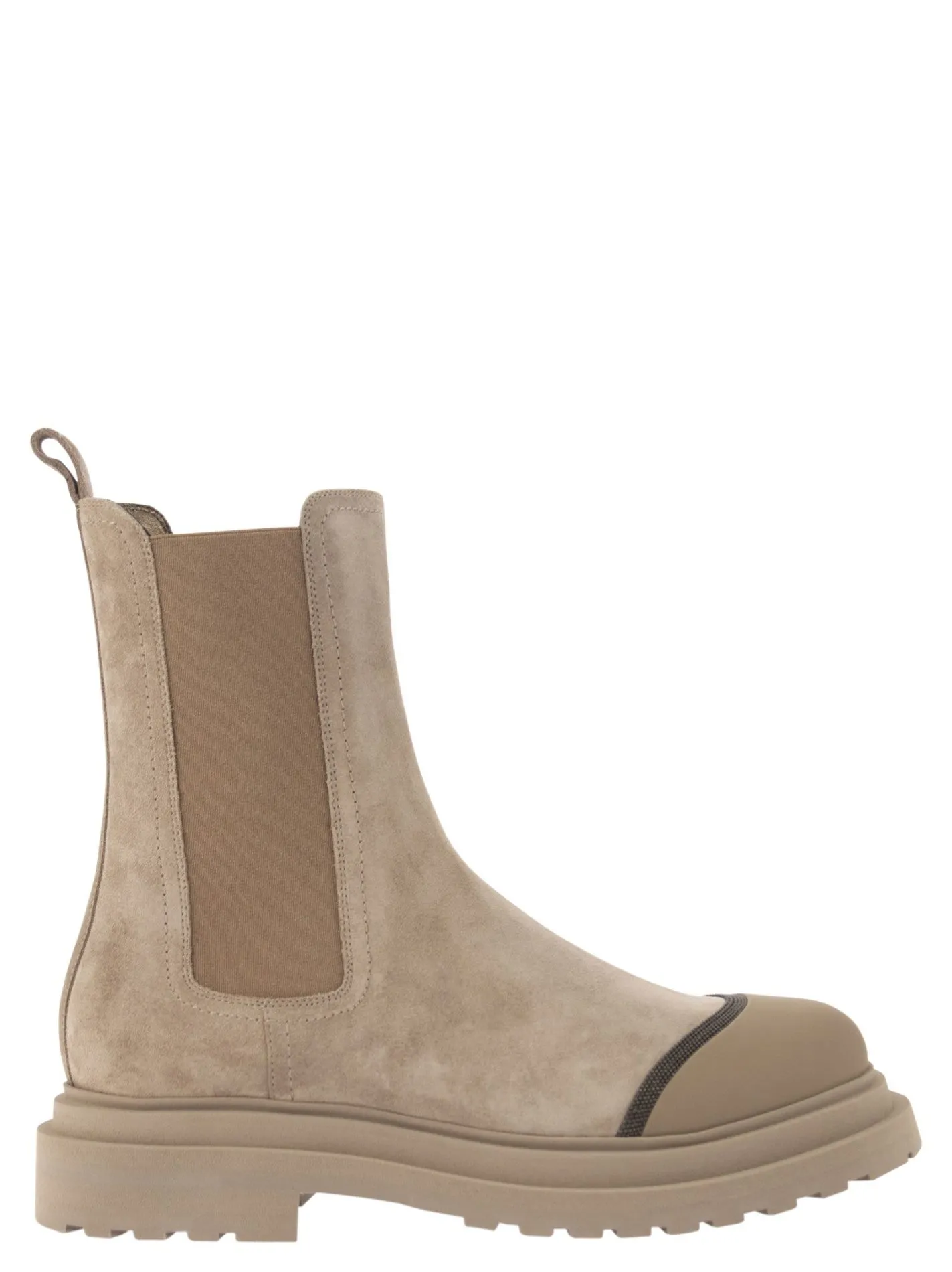 Chelsea boot in camoscio con “Precious Detail”