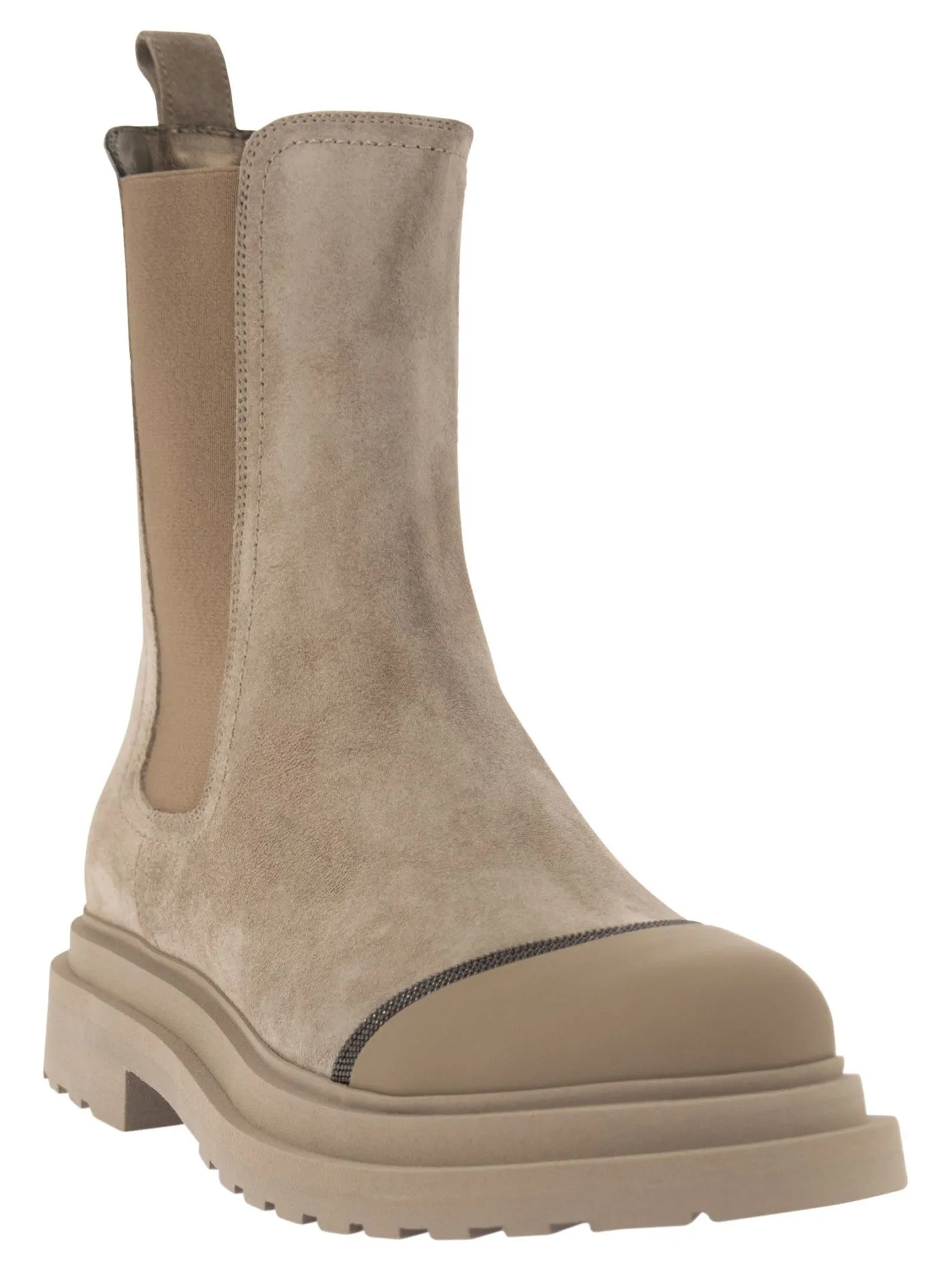 Chelsea boot in camoscio con “Precious Detail”
