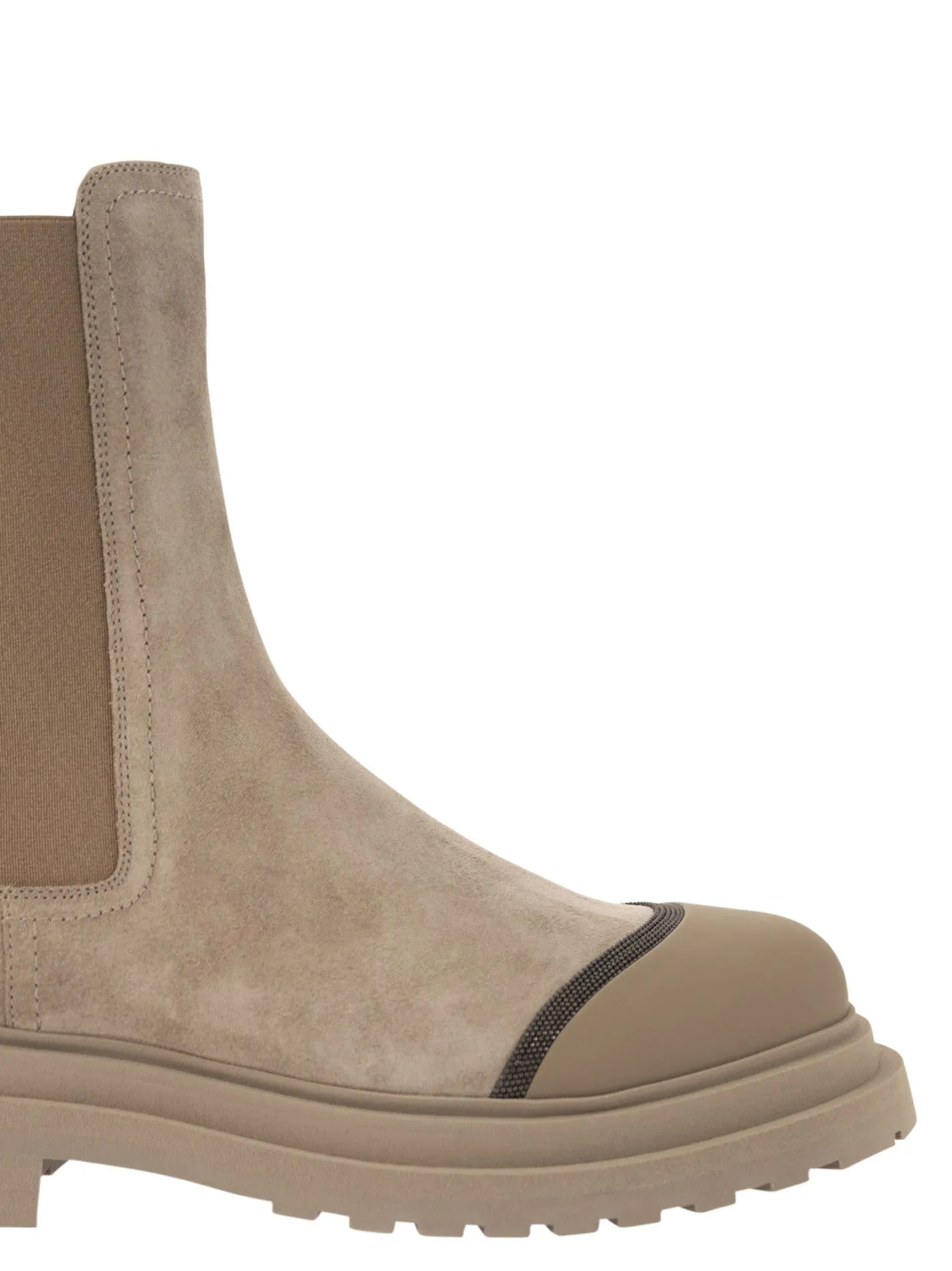 Chelsea boot in camoscio con “Precious Detail”