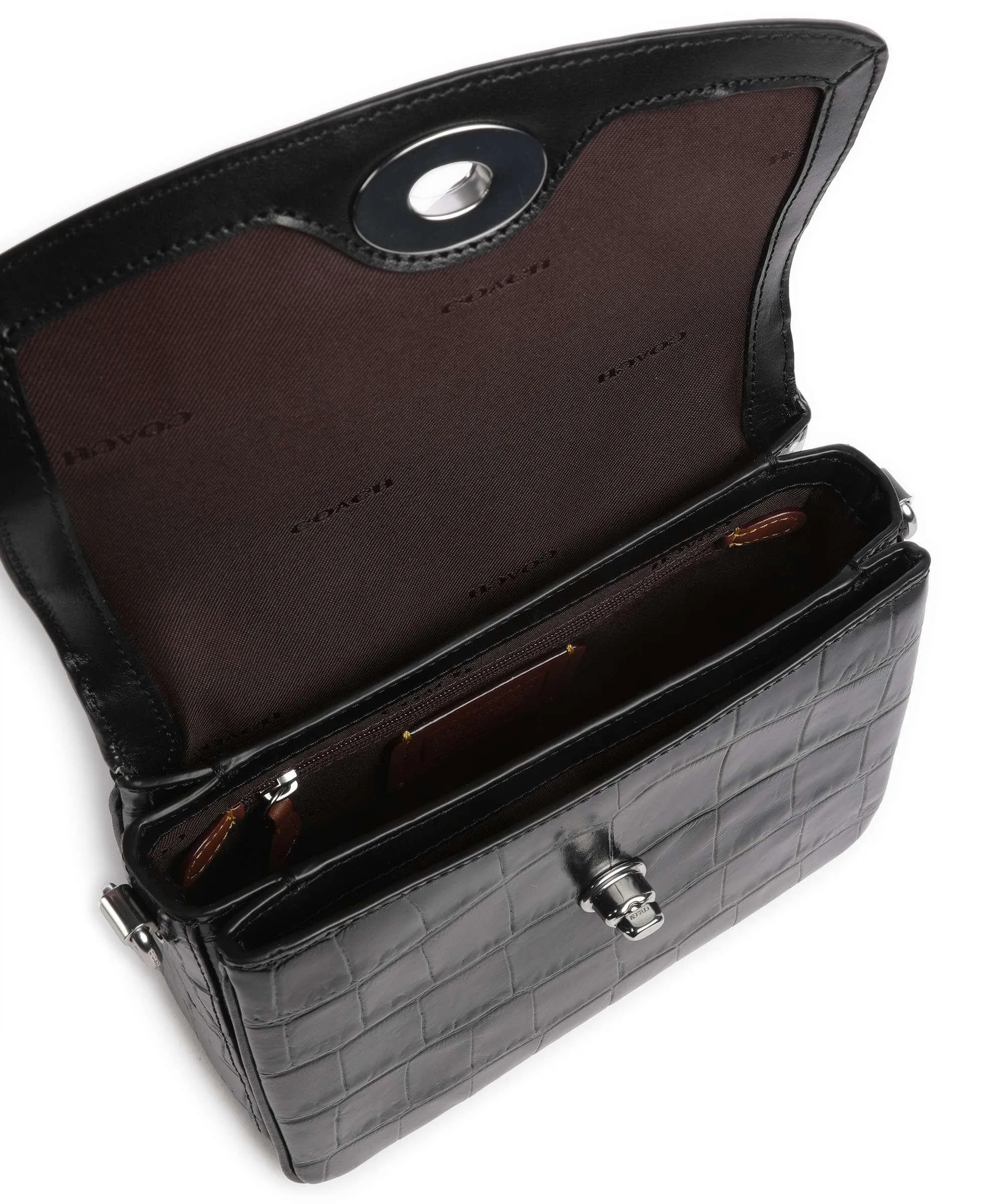  Coach Cassie 19 Borsa a mano pelle in rilievo nero  