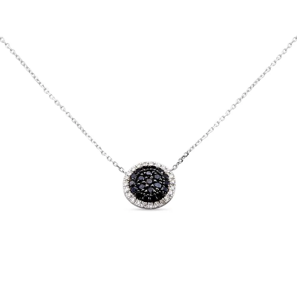 Collana Cerchio Sophia Oro Bianco 375/1000 Maglia Forzatina Diamante Bianco 0,115 ct Diamante Nero 0,245 ct 40 + 2 cm 1412830