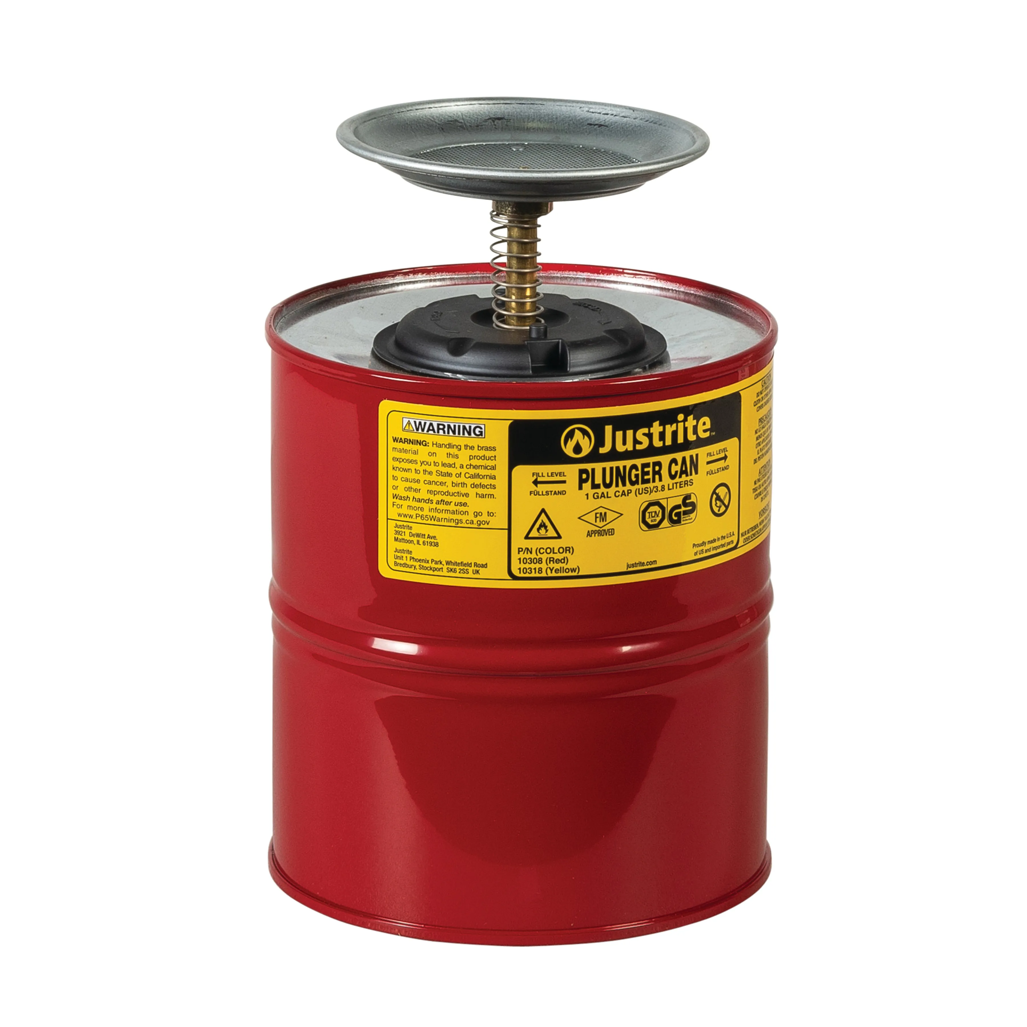 Contenitore a stantuffo Justrite JUT10308RD, confezione da 1,2 kg