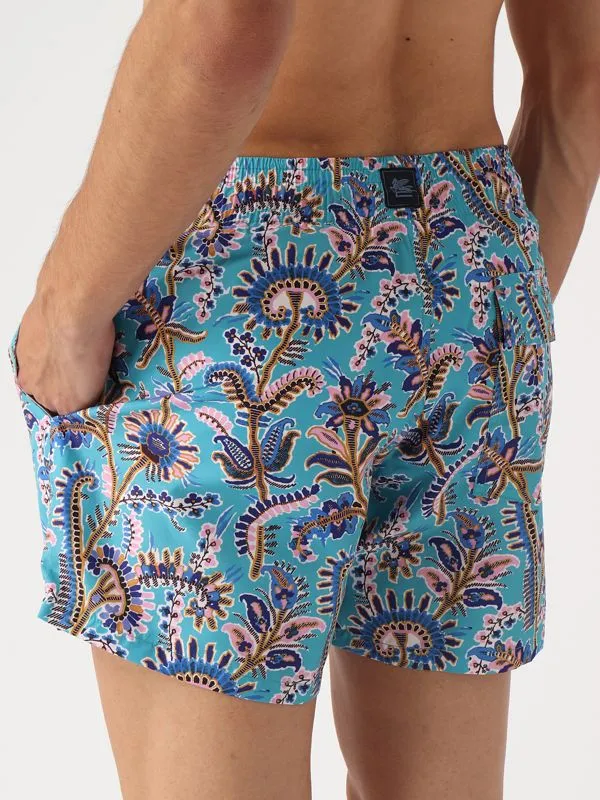 Costume uomo Etro con stampa floreale Turchese
