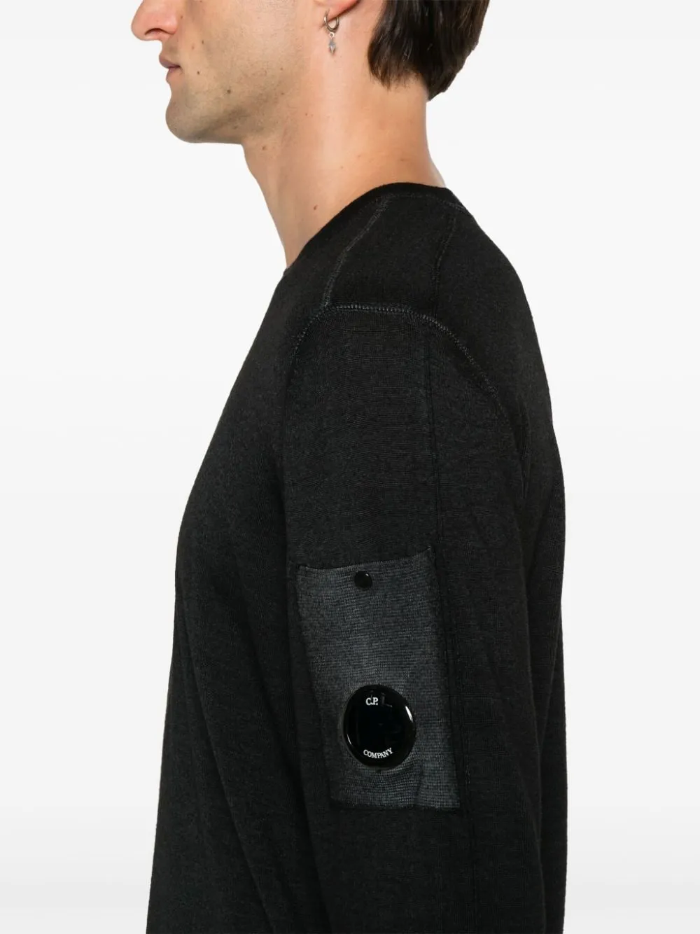C.p.company Maglia Nero Uomo con dettaglio Lens