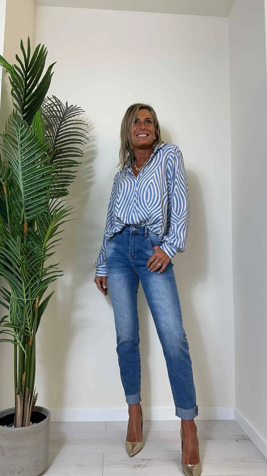 DAFNE - 5991RIGAP17 - BLUSA ELASTICO DAVANTI, SCOLLO INCROCIATO