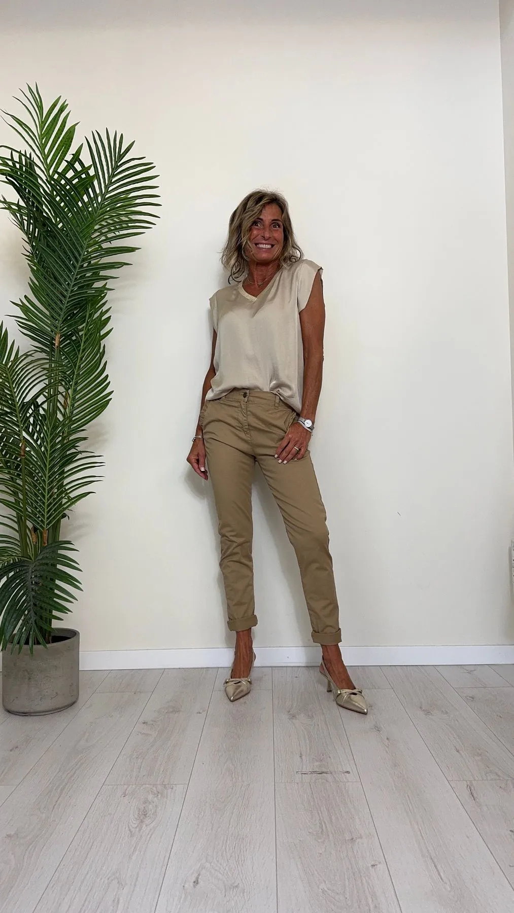 DAFNE - 817145.409P28 - PANTALONE COTONE ELASTICIZZATO, SLIM FIT CON TASCHE FRAPPINE