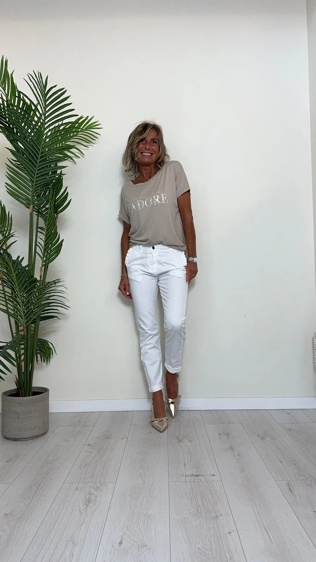 DAFNE - 817145.409P28 - PANTALONE COTONE ELASTICIZZATO, SLIM FIT CON TASCHE FRAPPINE