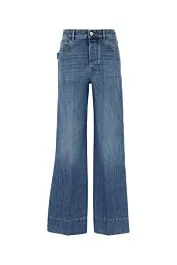 Denim wide-leg jeans    