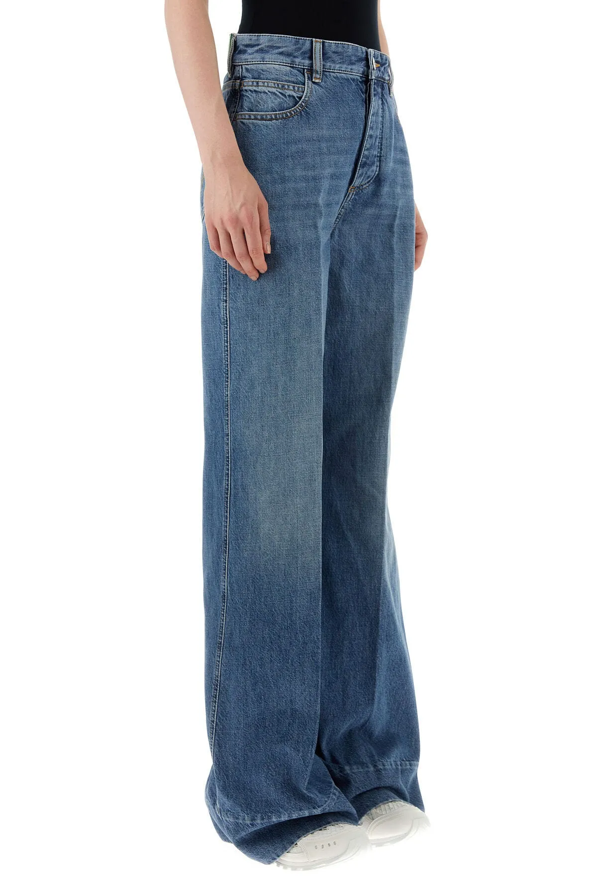 Denim wide-leg jeans    