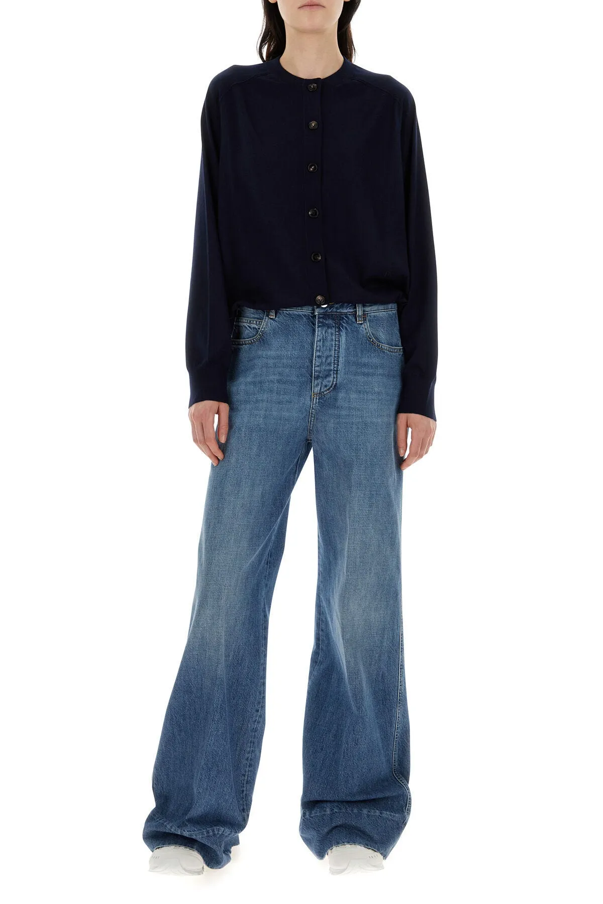 Denim wide-leg jeans    