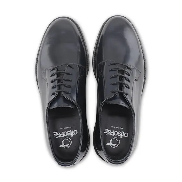 Derby blu in pelle abrasivato