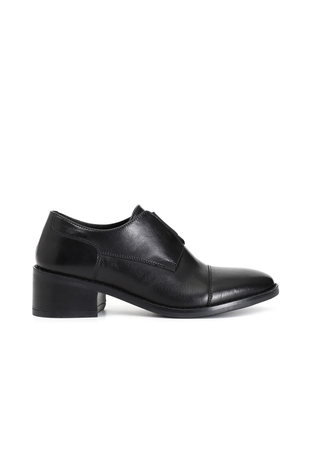 derby donna in pelle con elastico nero