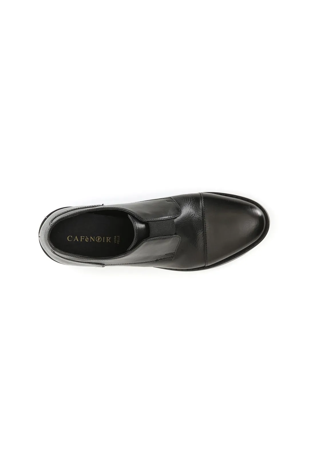 derby donna in pelle con elastico nero