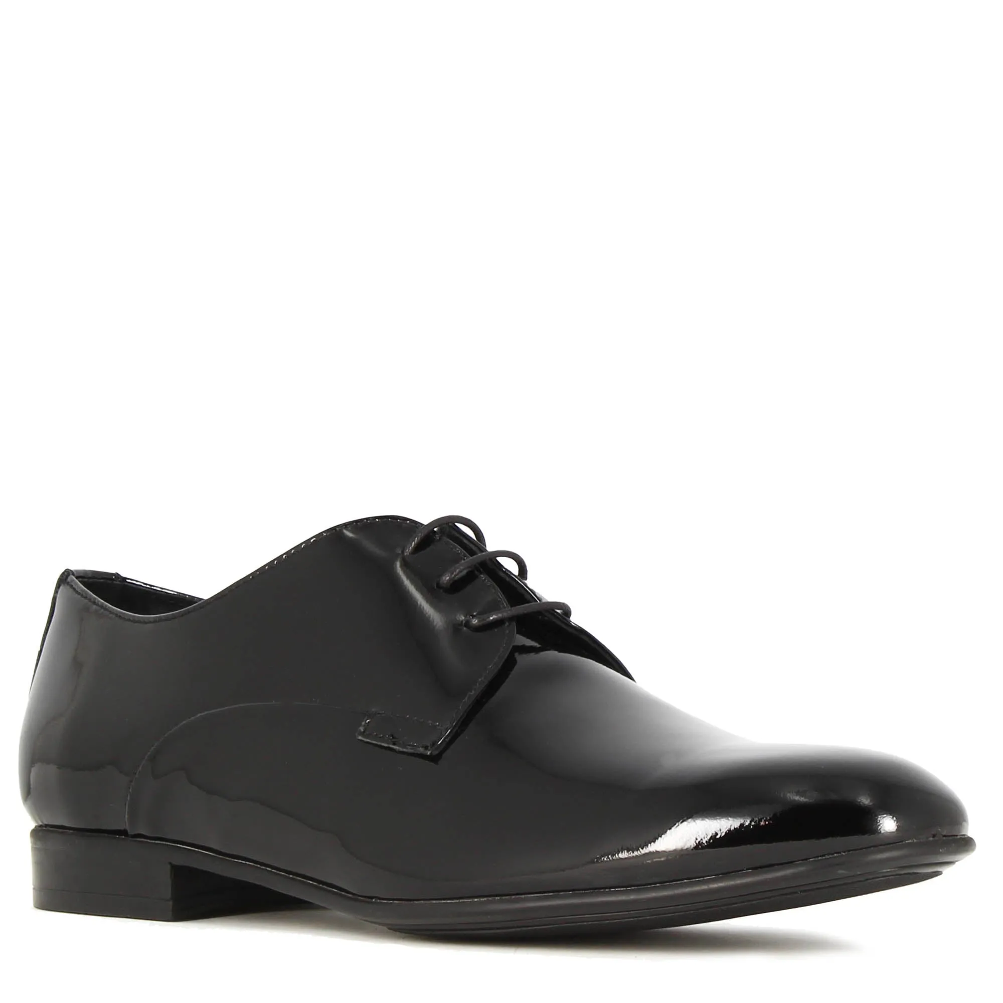 Derby elegante da uomo in pelle lucida colore nero