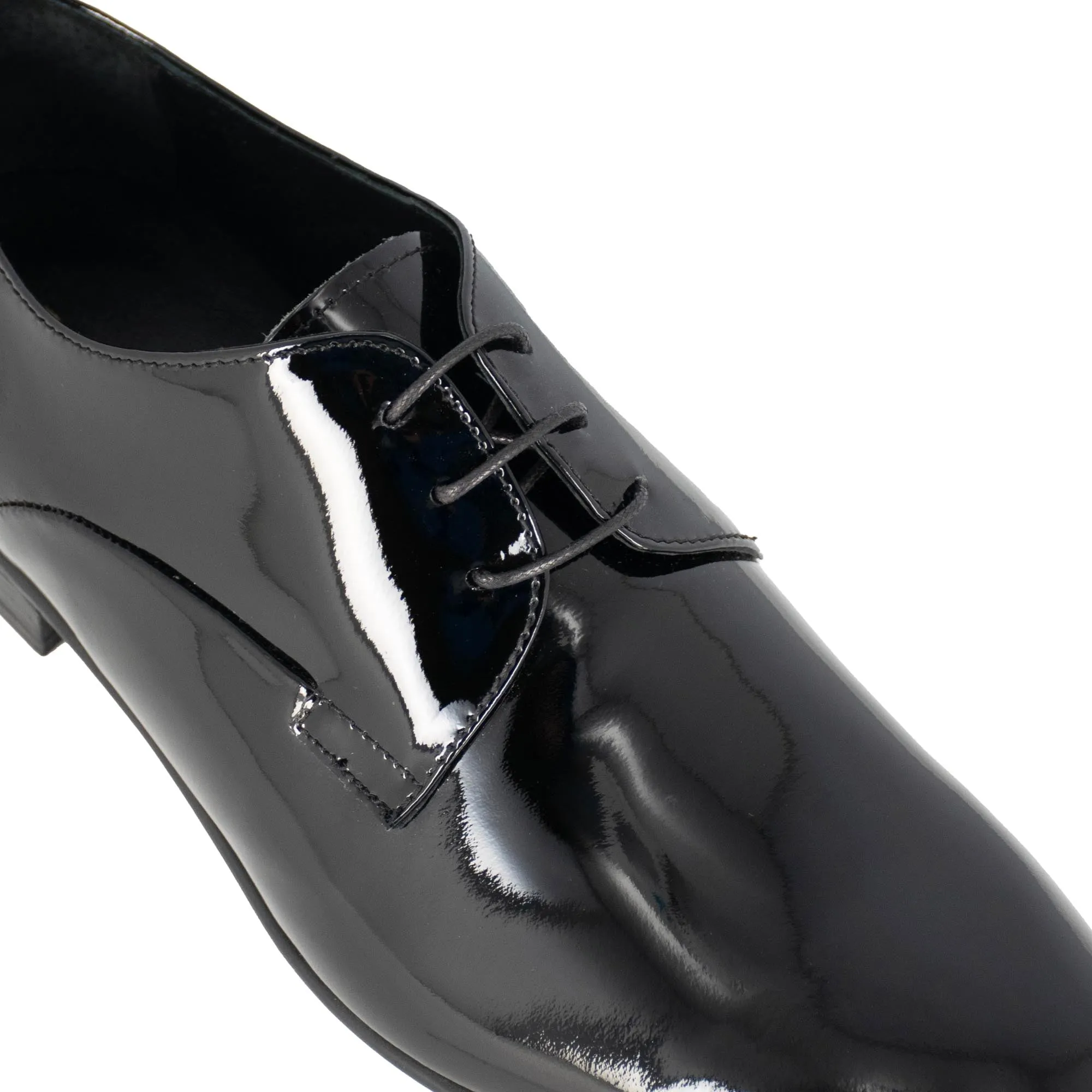 Derby elegante da uomo in pelle lucida colore nero