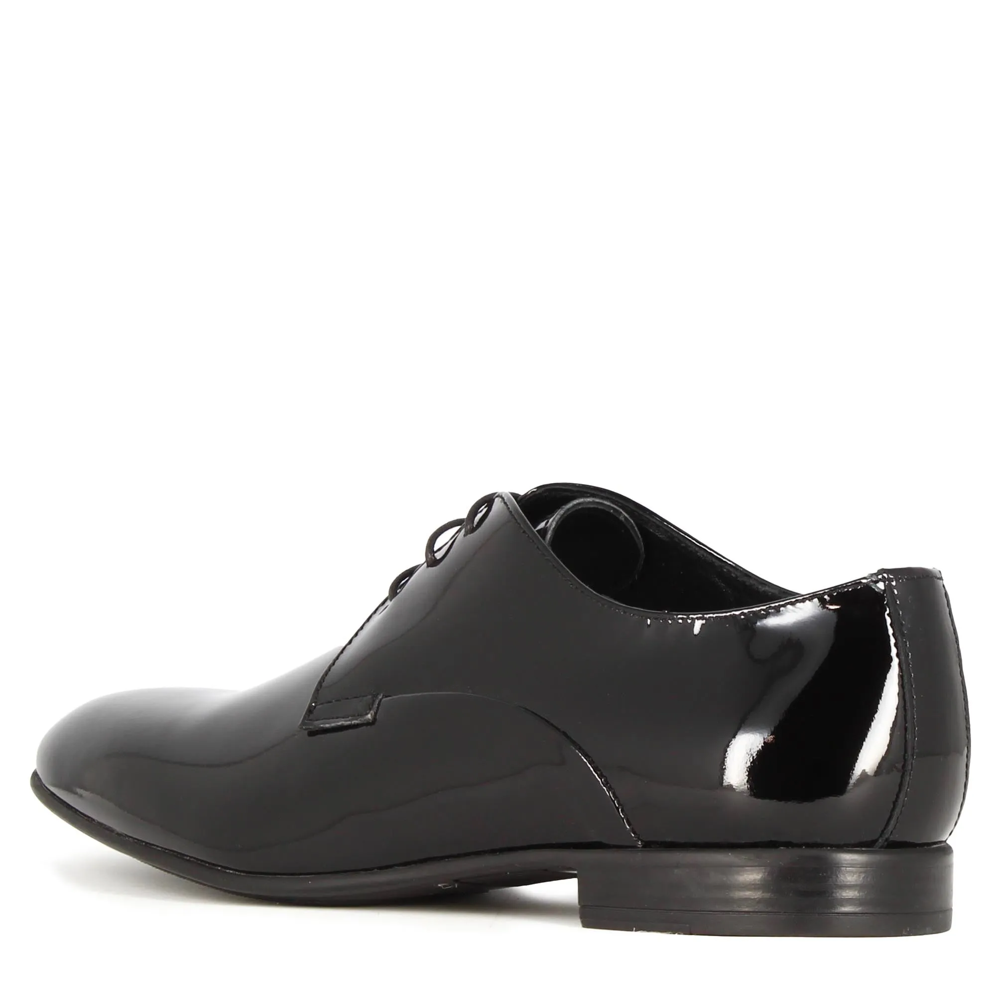 Derby elegante da uomo in pelle lucida colore nero