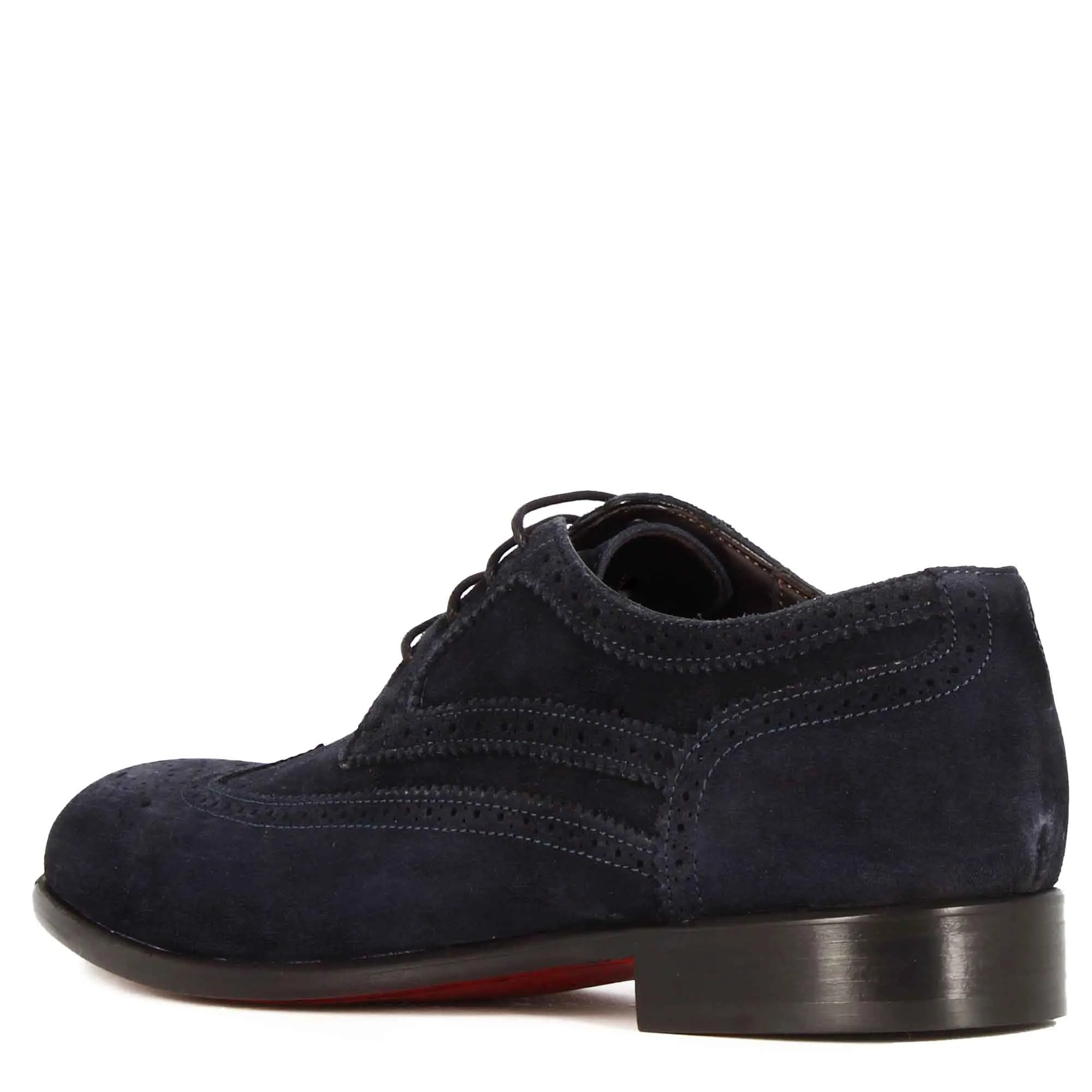 Derby elegante da uomo in pelle scamosciata colore blu