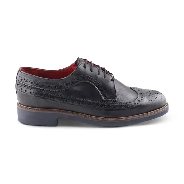 Derby nero in pelle