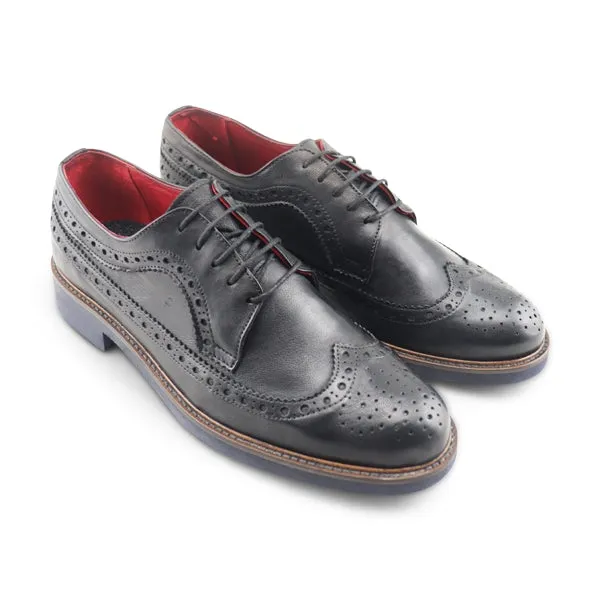 Derby nero in pelle