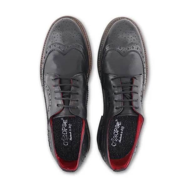 Derby nero in pelle