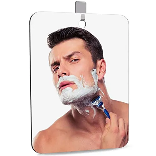 DFLLLO Specchio da barba per doccia, da viaggio, per doccia, da campeggio, per bambini, piccolo specchio senza cornice, 28 cm x 