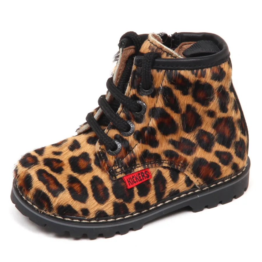 E2262 anfibio bimba cavallino KICKERS RACHEL scarpe maculato shoe kid baby girl