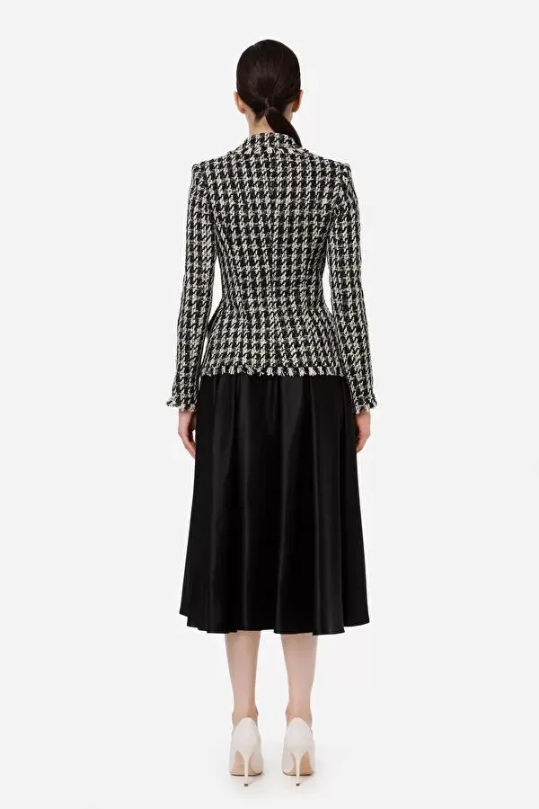 ELISABETTA FRANCHI Giacca in tweed con bottoni gold