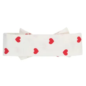 Fascia Bianca Con Cuori Rossi Bambina E Teen