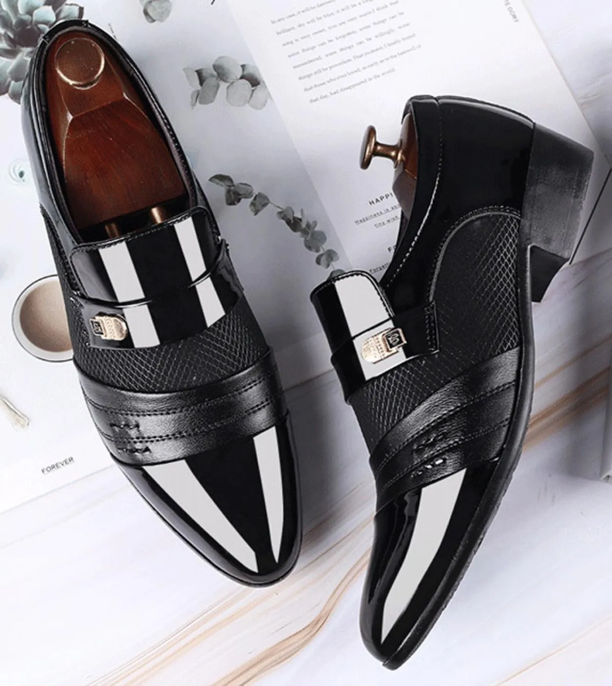 Fashion Business Dress Men Shoes Oxfords Leather Dress Shoes Men Slip Men Dress