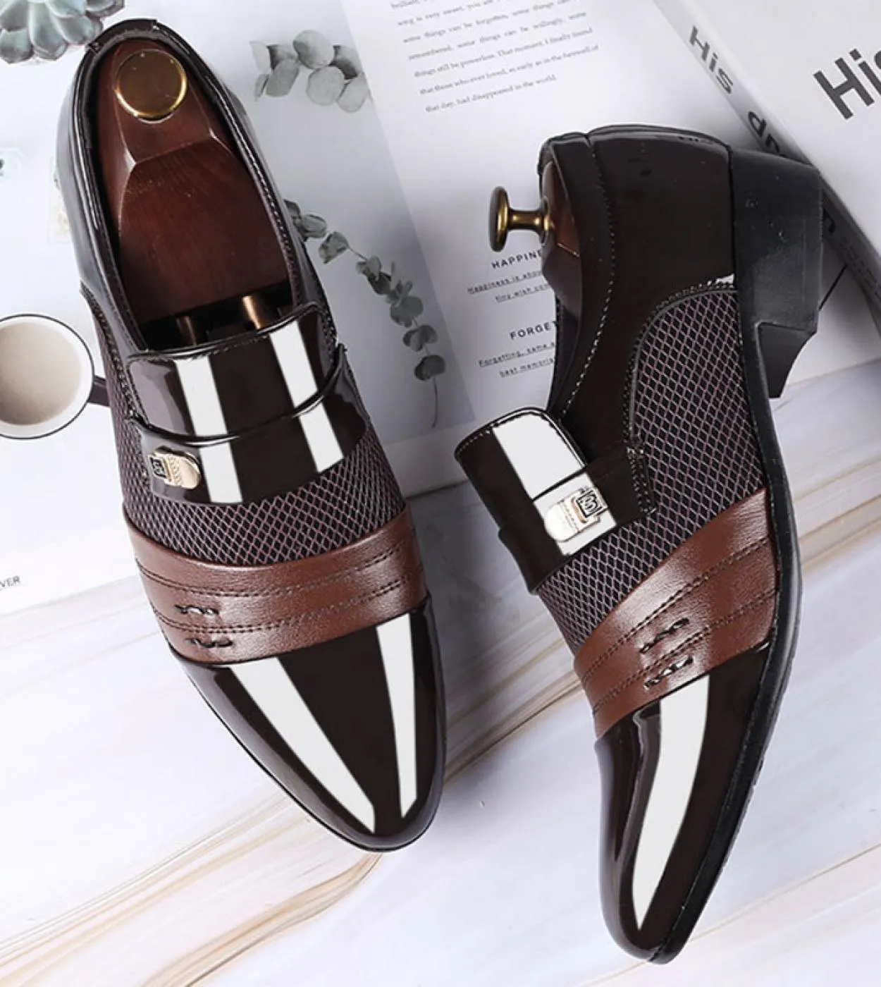 Fashion Business Dress Men Shoes Oxfords Leather Dress Shoes Men Slip Men Dress