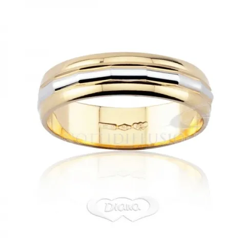 Fede Nuziale DIANA in Oro Giallo e Bianco 18kt AF181
