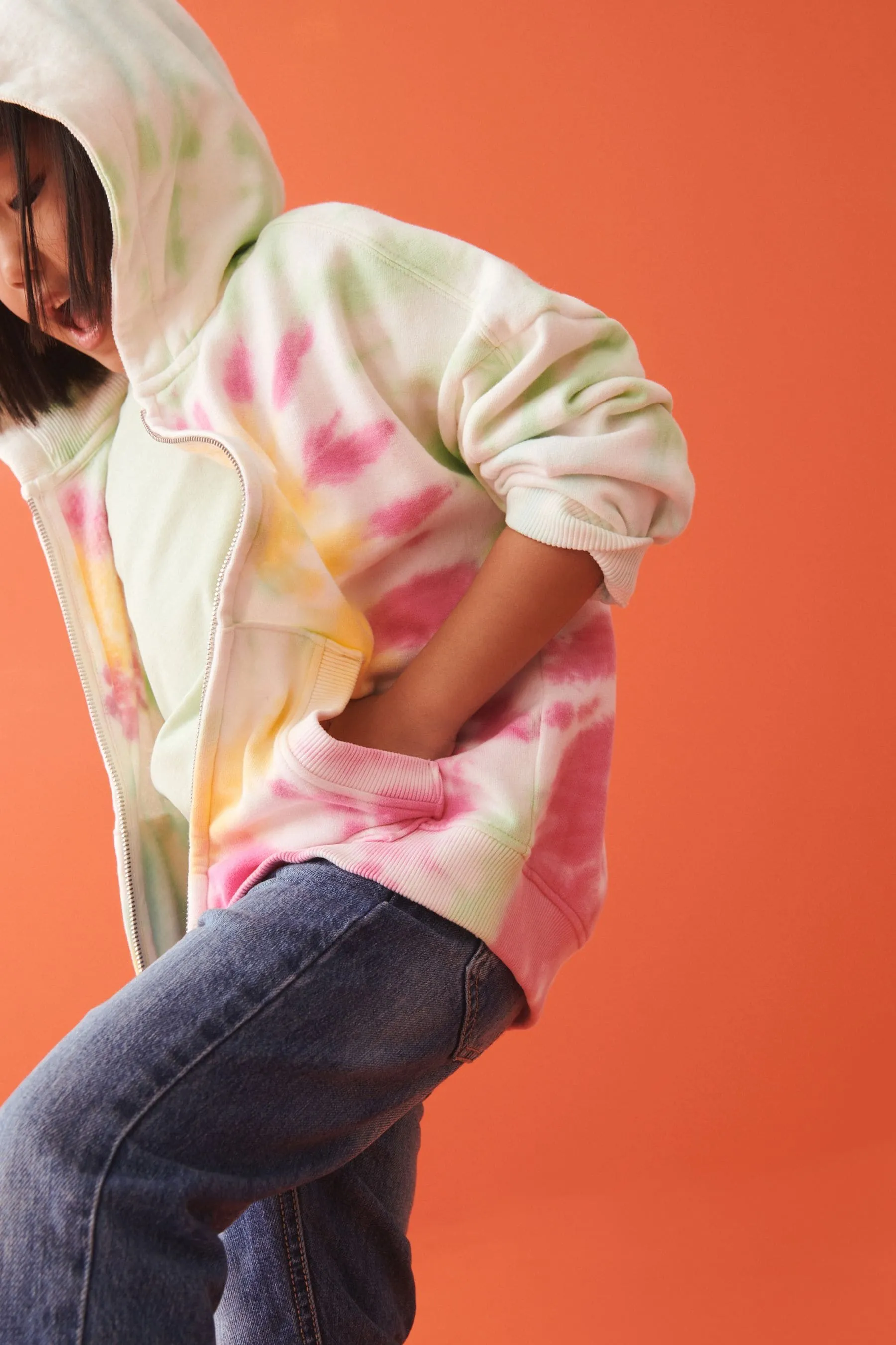 Felpa con cappuccio con zip (3-16anni)    
