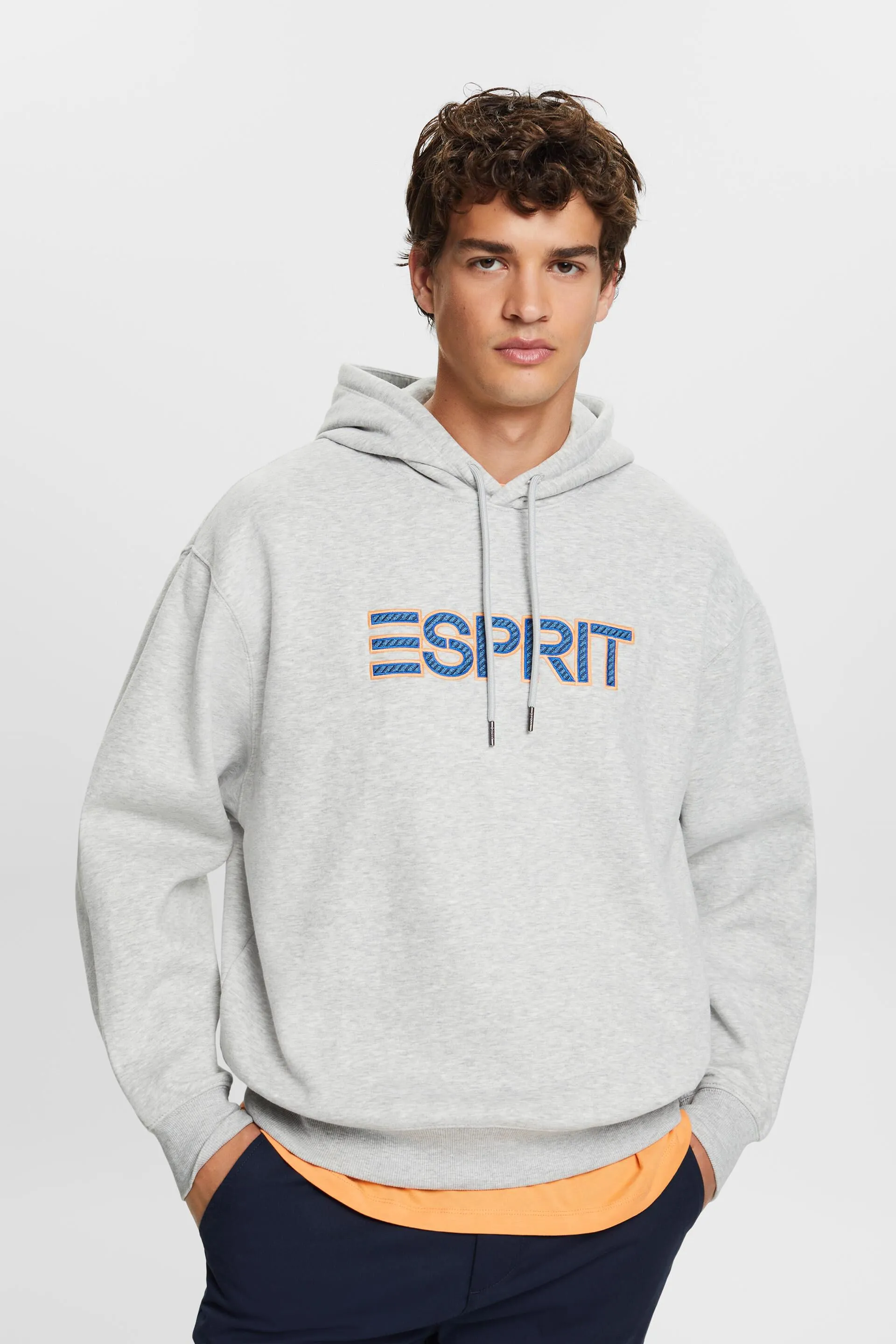 Felpa con cappuccio e logo in misto cotone