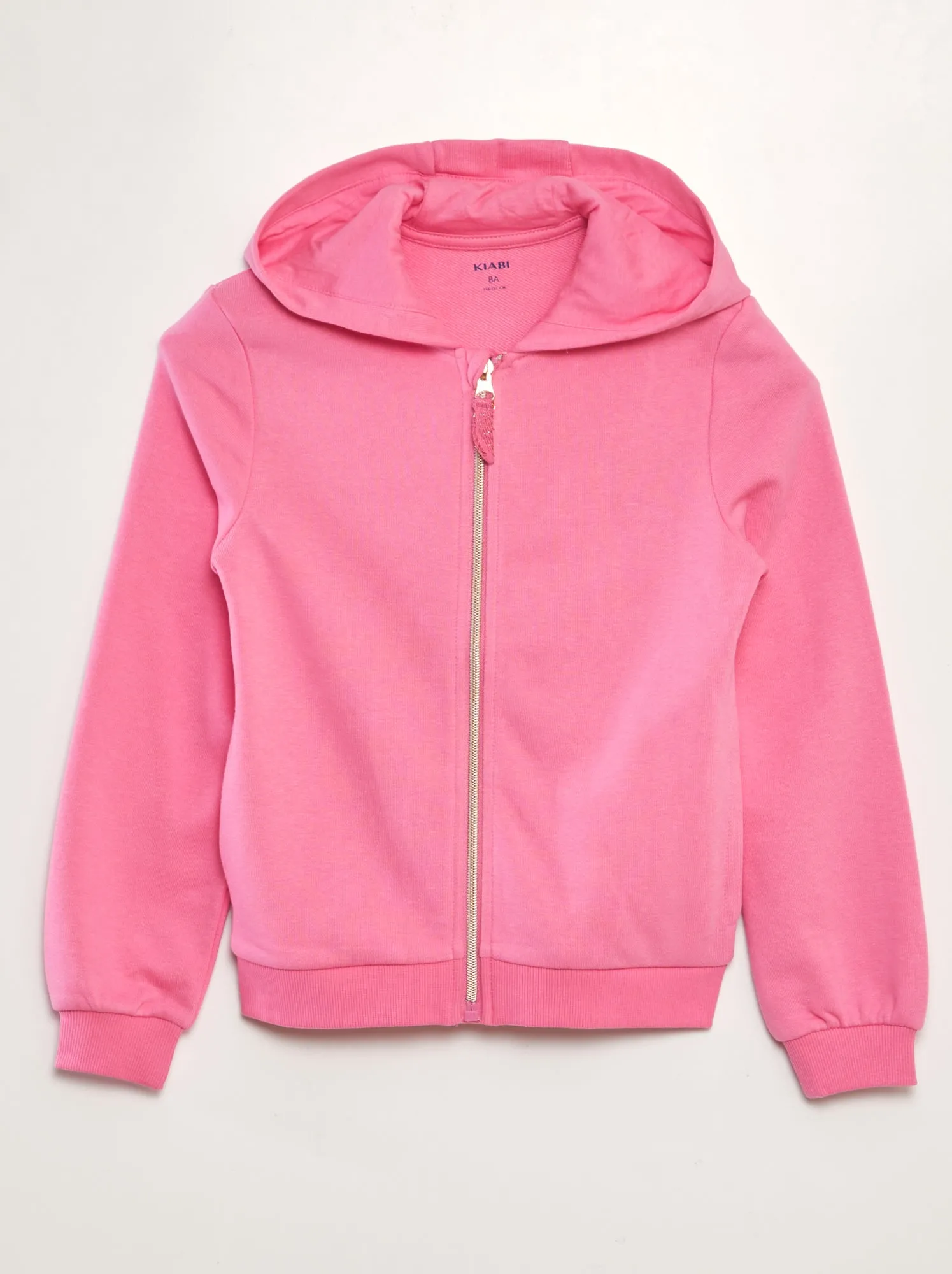 Felpa con cappuccio tinta unita - rosa
